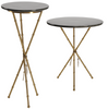 Shagreeen Grey Tall Table and Side Table with Bamboo Designed Legs