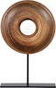 Wood Disc Sculpture on Stand