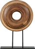 Wood Disc Sculpture on Stand