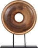 Wood Disc Sculpture on Stand