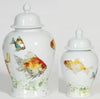 Fish Ginger Jar with White Lid