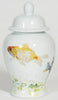 Fish Ginger Jar with White Lid