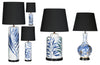 Feathered Blue Tall Lamp